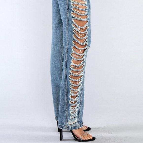 Distressed Ripped Demin Jeans - Picture 10 of 16